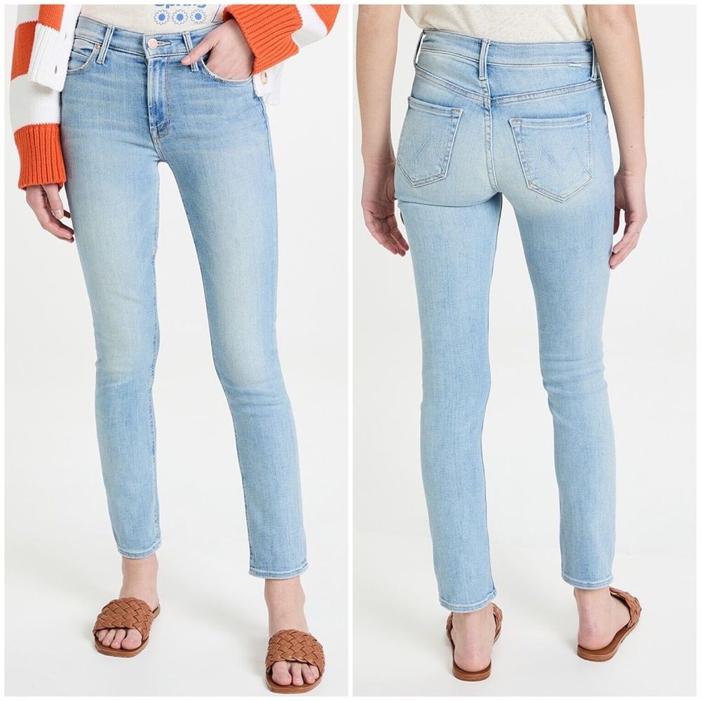 MOTHER The Mid Rise Dazzler Flood in Sweet Petals size 29